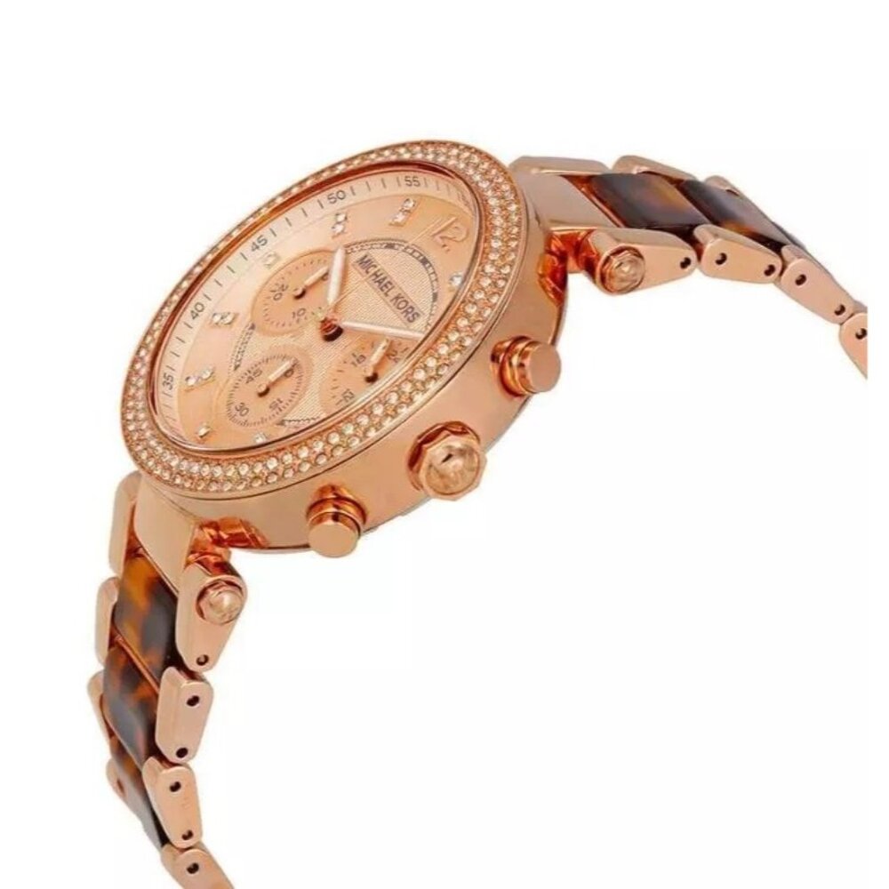 NEW Michael Kors MK5538 Parker Rose Gold Tortoise Watch Stainless Steel Acetate - Picture 7 of 7